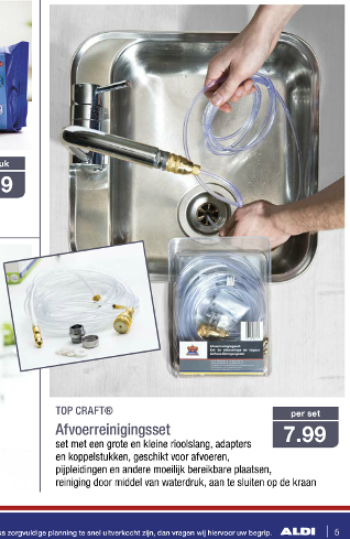 TOP Craft afvoerreinigingsset Aldi folder